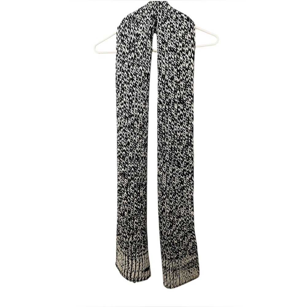 LOFT Black & White Ribbed Scarf